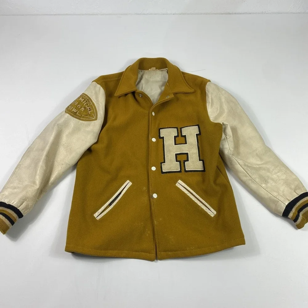 Vintage Nashville Sporting Goods Varsity Jacket Mens Medium 1968 Wool Leather